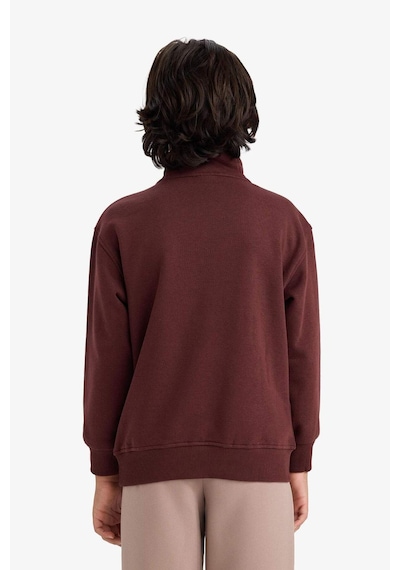 Defacto Erkek Çocuk Yarım Fermuarlı İçi Yumuşak Tüylü Sweatshirt G5547a825cwbr230 Bordo-br230