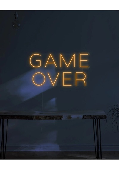 Game Over Yazılı Neon Tabela Turuncu
