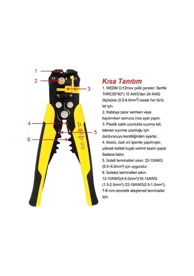 Orret Home 5 İ 1 Arada Otomatik Kablo Soyma Ve Kesme Pensesi - Pabuç Sıkma Ve Kıvırma Özellikli Automatic Wire Stripper & Crimper 0.2 6 Mm² Ayarlanabi Orret Home 5 İ 1 Arada Otomatik Kablo Soyma Ve Kesme Pensesi - Pabuç Sıkma Ve Kıvırma Özellikli Automatic Wire Stripper & Crimper 0.2 6 Mm² Ayarlanabi