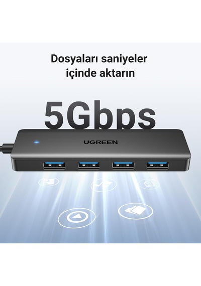 Usb Hub 3.0 Usb Ayırıcı Macbook, Mac Mini, İmac, Surface Pro, Xps, Thinkpad, Usb Flash Sürücüler, Mobil Hdd, Masaüstü Bilgisayar Ve Daha Fazlası İçin 5 Gbps Usb Dağıtıcısı 15 Cm