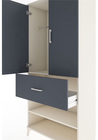 Hyperion Dolap 2 Raflı Tek Çekmeceli Tek Askılı 88x44x195 Aytaşı-antrasit Aytası Hyperion Dolap 2 Raflı Tek Çekmeceli Tek Askılı 88x44x195 Aytaşı-antrasit Aytası