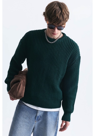 Vamos Oversize Basic Triko Kazak Nefti