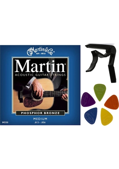 Martin M550 Phosphor Bronze Medium 13 Akustik Takım Tel 3'Lü Set