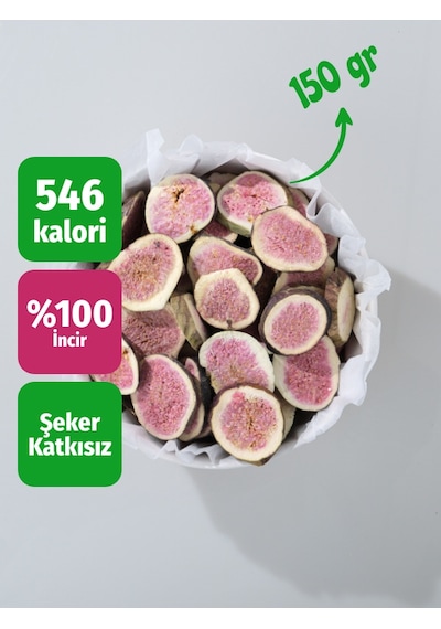 Dilim İncir Freeze Dried Dondurularak Kurutulmuş Meyve Katkısız, Şekersiz, Doğal Atıştırmalık 150g 150 G