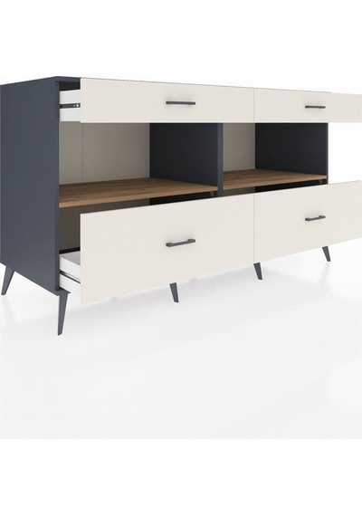 Kronos Konsol 2 Raflı 4 Çekmeceli 176x59x99 Antrasit-çam/aytaşı Antrasit-çam/aytaşı Kronos Konsol 2 Raflı 4 Çekmeceli 176x59x99 Antrasit-çam/aytaşı Antrasit-çam/aytaşı