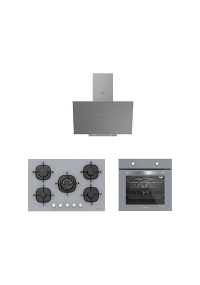 Silverline BO65E1S01 - CS5365S01 - 3481 Flam 60 Gri Ankastre Set