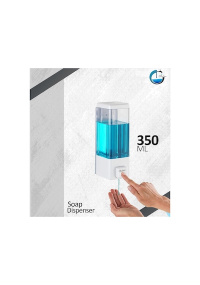 Duvar Tipi Manuel Sıvı Sabunluk 5 Adet Yapıştırmalı Ve Vidalı Akıtmaz Sabun Dispenseri 350 Ml V-1 Beyaz