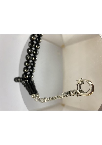 Tesbih Tsbh0168hk Kararmaz Metal Püsküllü Pirinç Ayyıldız İşlemeli Küre Kesim Rus Oltu Tesbih
