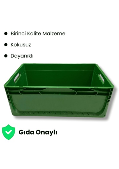 Alpbx 1.kalite Yeşil Plastik Kasa 60x40x22 Cm - Kutu 44 Litre