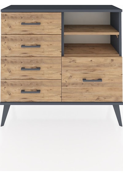 Arges Şifonyer 2 Raflı 5 Çekmeceli 88x30x80 Antrasit-çam Çam Arges Şifonyer 2 Raflı 5 Çekmeceli 88x30x80 Antrasit-çam Çam