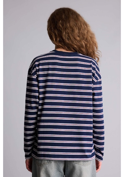 Defacto Loose Fıt Bisiklet Yaka Sweatshirt F7758ax26spnv248 Lacivert-nv248