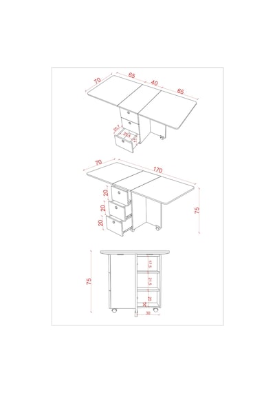 Asra Trend KM-01 %100 MDF 168x70 cm Katlanır Akıllı Mutfak Masası 3 Çekmeceli Tekerlekli Servis Masası Beyaz Retro Gri Asra Trend KM-01 %100 MDF 168x70 cm Katlanır Akıllı Mutfak Masası 3 Çekmeceli Tekerlekli Servis Masası Beyaz Retro Gri