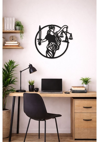 Arliadesign Ahşap Adalet Terazisi Tablo Dekoratif Ev / Ofis / Tablo Modern Avukat Hediye Tablosu Duvar Süsü
