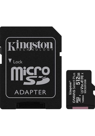 Kıngston 512Gb UHS-I SDXC Canvas Select Plus Microsd Hafıza Kartı