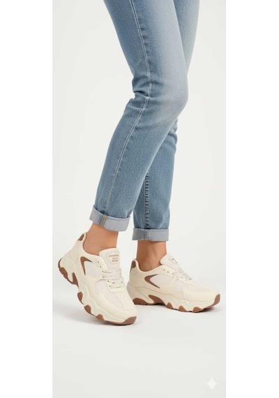 Mcdark Kadın Bej Kahve Ortopedık Sneaker Ayakkabı