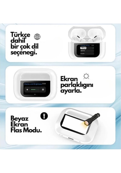 Air Pro 2 Anc Dokunmatik Ekranlı Bluetooth Kulaklık İos Android Tüm Telefonlara Uyumlu Kulaklık