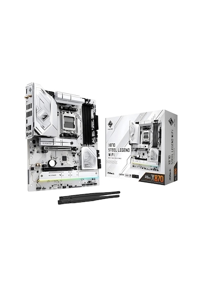 Asrock X870 Steel Legend WİFİ 7 8000 MHz OC DDR5 RGB M.2 AM5 Atx Anakart