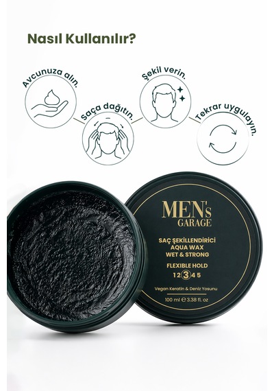 Bade Natural Men's Garage Saç Şekillendirici Aqua Wax 100 Ml