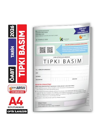 2026 Meb-ags Öabt Tarih Öğretmenliği Ösym Tıpkı Basım Kitapçığı Türkiye Geneli Deneme