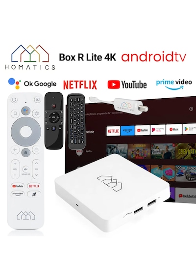 Homatics Box R Lite 4k Tvbox Beyaz Tuner M8 Kumanda İle Birlikte