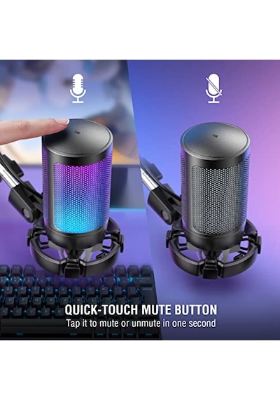 Ampligame A6t Twitch - Youtuber - Gamer - Tiktok - Yayıncı Usb Mikrofon Seti Siyah