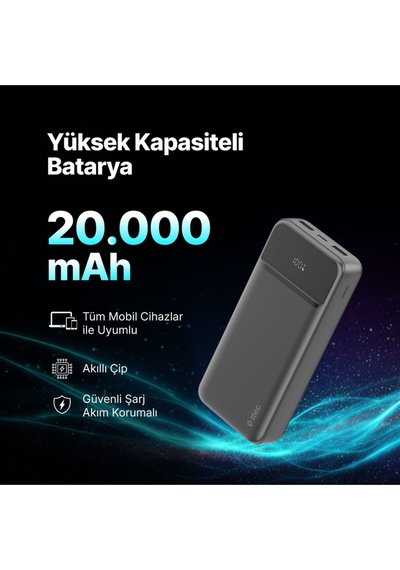 Ttec 2BB268S Recharger LCD 20.000 mAh PD 20W Taşınabilir Hızlı Şarj Aleti/Powerbank