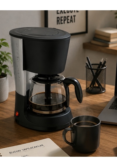 Filtre Kahve Makinesi 12 Fincan Kapasiteli Sıcak Tutma Özellikli Sarı