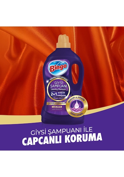 Bingo Giysi Şampuanı 2in1 Yıpranma Karşıtı 3 Lt X 2 Adet 3 L