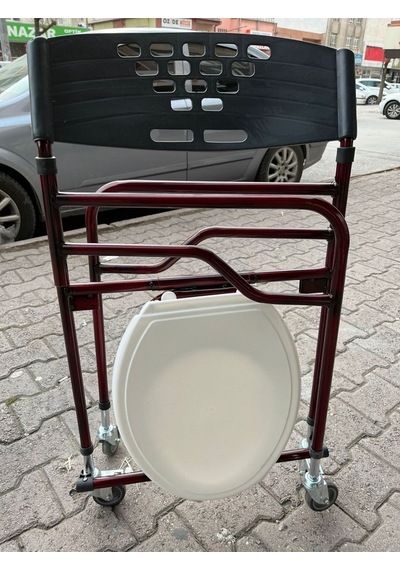 Katlanır Tekerlekli Klozet Yükseltici Tuvalet Sandalyesi