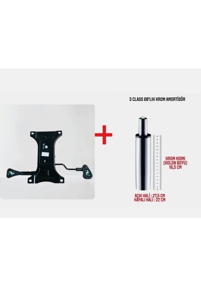 Sandofis Çift Kollu Premium Mekanizma+60'lık Krom Amortisör
