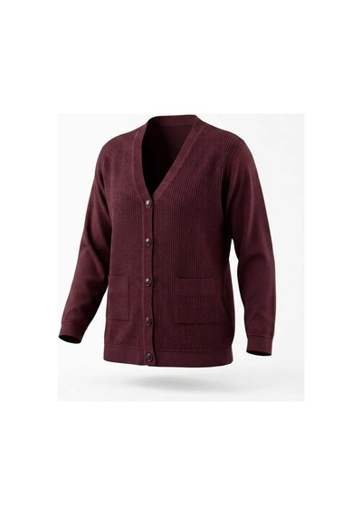 Onno Style Women Çelik Örgü Klasik Jakarlı Ceket Bordo