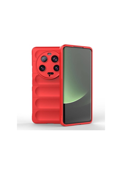 Xiaomi Mi 13 Ultra Kılıf Kamera Korumalı Esnek Silikon Parmak Şeritli Pazarplus Kırmızı