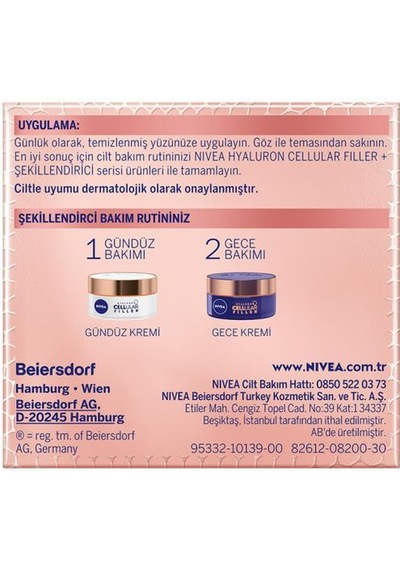 Nivea Hyaluron Cellular Fıller + Şekillendirici  Gündüz Kremi 50 Ml SPF 30