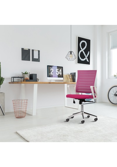 Asbir Mobilya Ceo Fileli Çalışma Koltuğu Ofis Sandalyesi Pembe