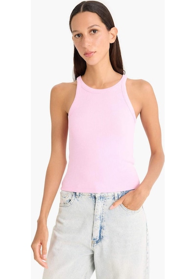 Defacto Slim Fit Dar Kesim Halter Yaka Fitilli Kaşkorse Atlet E2176ax25sppn649 Pembe