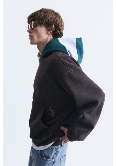 Vamos Boxy Fit Kapüşonlu Sweatshirt Kahve