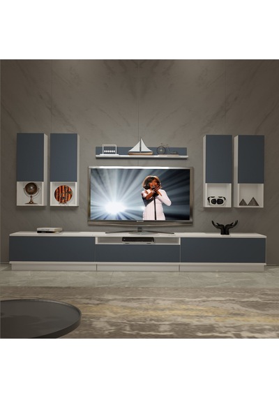 Decoraktiv Trendstyle 8das Mdf Tv Ünitesi Tv Sehpası Beyaz - Antrasit