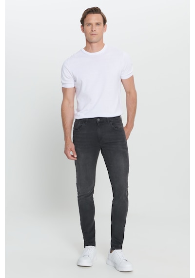 AC&Co / Altınyıldız Classics Ekstra Slim Fit Riss Pamuklu Esnek Denim Jean Erkek Kot Pantolon Antrasit