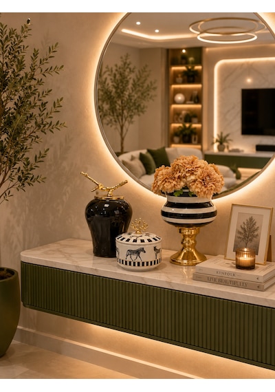 Dekoratif - Salon Seti Siyah Zebra At Gold