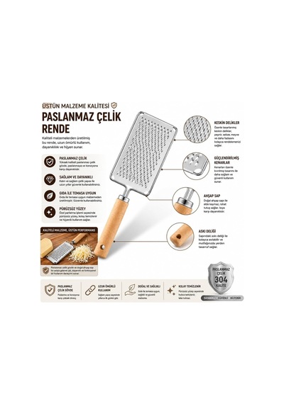 Paslanmaz Çelik El Rendesi Ahşap Saplı Çok Amaçlı Mutfak Rendesi Peynir Sebze Sarımsak Çikolata Ve Narenciye İ Diğer