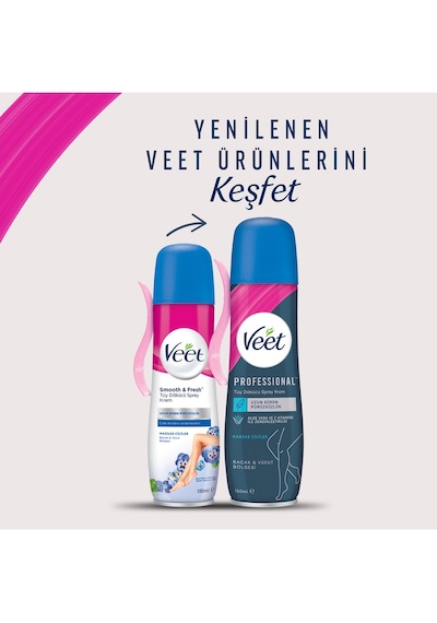 Veet Professional Tüy Dökücü Krem Sprey Bacak&Vücut Bölgesi Hassas Ciltler 150 ML