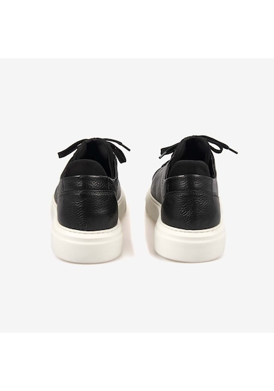 Kemal Tanca Erkek Eva Taban Hakiki Deri Bağcıklı Spor & Sneaker Ayakkabı S505 siyah