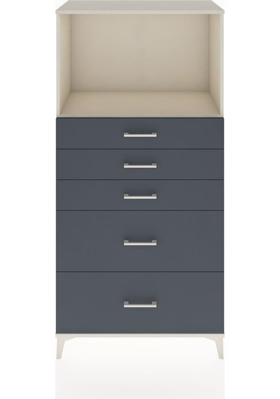 Hyperion Dolap Tek Raflı 5 Çekmeceli 88x44x182 Aytaşı-antrasit Aytaşı