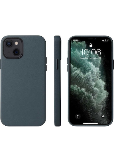 Apple Uyumlu  iPhone 13 Kilif Deri Tasarim Kadife Iç Yüzey Lüx Kapak 558171315