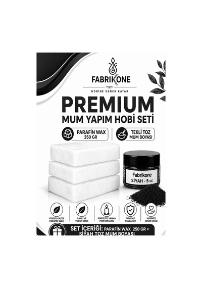 Premium Mum Yapım Hobi Seti - Parafin Wax 250 Gr - Tekli Toz Mum Boyası - Siyah Bkfabpw2501s Karışık
