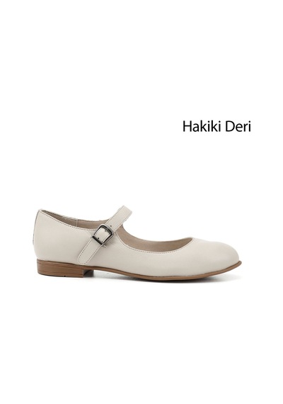 Gönderi(R) Gönderi R Bej Bilek Bağlı Mary Jane Hakiki Deri Babet Bej