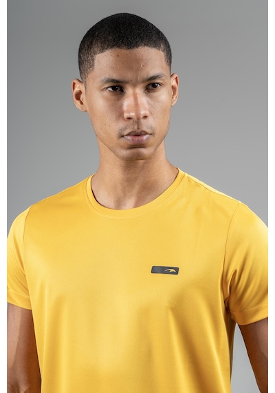 Maraton Regular Erkek Bisiklet Yaka Safran T-shirt Safran