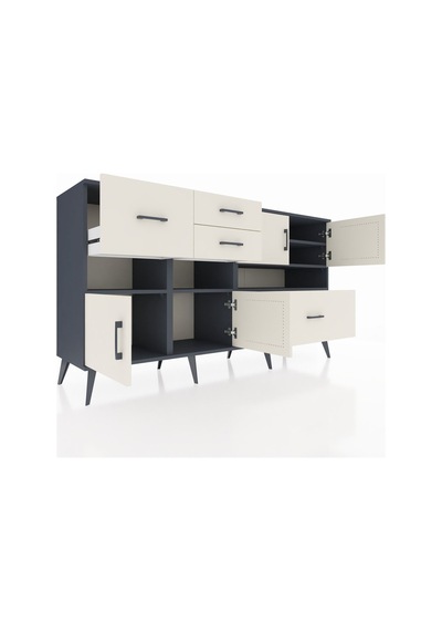 Hyperion Konsol 5 Raflı 4 Çekmeceli 4 Kapaklı 176x44x99 Antrasit- Antrasit-aytaşı Hyperion Konsol 5 Raflı 4 Çekmeceli 4 Kapaklı 176x44x99 Antrasit- Antrasit-aytaşı