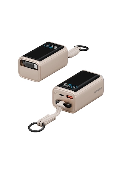 Energea Compac Arc 45 Dijital Göstergeli 10.000 Mah Dahili Type-c Kablolu 45w Şarj Çıkışlı Pd Hızlı Şarj Powerbank - Gold Gold