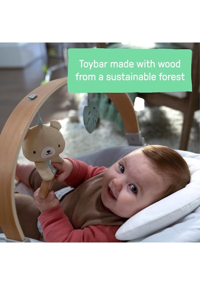 Cozy Spot Yatıştırıcı Bebek Zıpzıpı Ahşap Oyuncaklı Yay, Doğal Kauçuk Oyuncak, Emniyet Kemeri, Müzik Ve Oto Genel